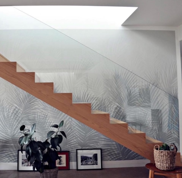 Escalier avec rampe en verre 